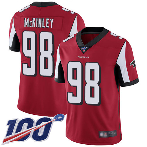 Atlanta Falcons Limited Red Men Takkarist McKinley Home Jersey NFL Football #98 100th Season Vapor Untouchable